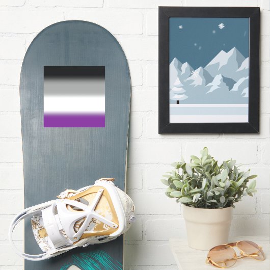 Sticker Drapeau de fierté asexuée à dégradé - Drapeau ACE (Snowboard)