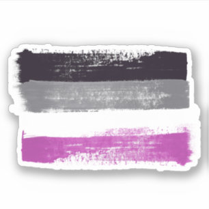 STICKER DRAPEAU DE FIERTÉ ASEXUELLE PEINTE