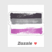 STICKER DRAPEAU DE FIERTÉ ASEXUELLE PEINTE (Feuille)