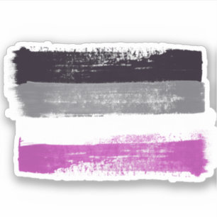 STICKER DRAPEAU DE FIERTÉ ASEXUELLE PEINTE
