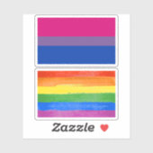 Sticker Drapeau de fierté bisexuel (Feuille)
