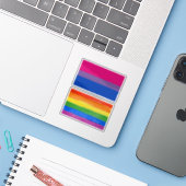 Sticker Drapeau de fierté bisexuel (Ordinateur portable avec iPhone)