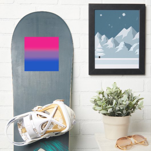 Sticker Drapeau de fierté bisexuel à dégradé – Drapeau Bi (Snowboard)