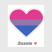 Sticker Drapeau de fierté bisexuel cœur (Feuille)