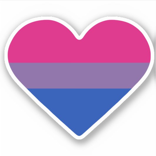 Sticker Drapeau de fierté bisexuel cœur (Devant)