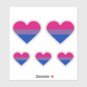 Sticker Drapeau de fierté bisexuel cœur (Feuille)