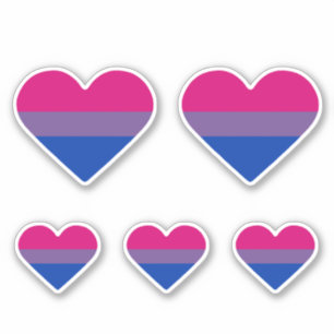 Sticker Drapeau de fierté bisexuel cœur
