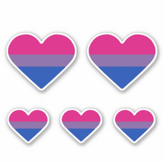 Sticker Drapeau de fierté bisexuel cœur (Devant)