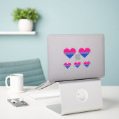 Sticker Drapeau de fierté bisexuel cœur (Ordinateur portable sur le bureau)
