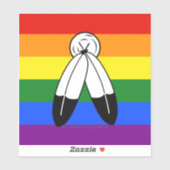 Sticker Drapeau de fierté bispirituel de SlipperyJoe's sym (Feuille)
