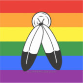 Sticker Drapeau de fierté bispirituel de SlipperyJoe's sym (Devant)