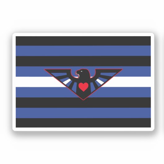Sticker Drapeau de fierté d'aigle en cuir (Recto)