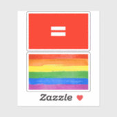 Sticker Drapeau de fierté de l'égalité (Feuille)