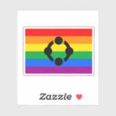 Sticker Drapeau de fierté de niche arc-en-ciel (Feuille)