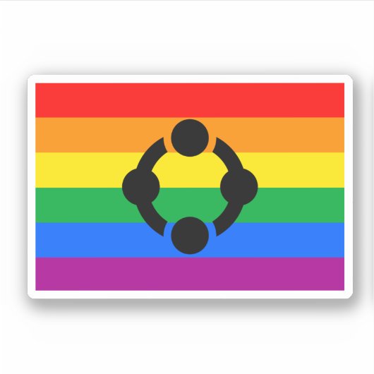 Sticker Drapeau de fierté de niche arc-en-ciel (Devant)