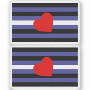 Sticker Drapeau de fierté en cuir et cœur