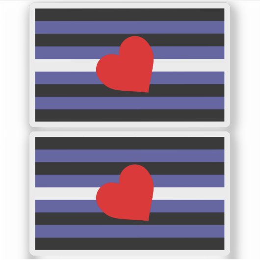 Sticker Drapeau de fierté en cuir et cœur (Devant)