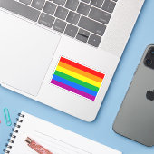 Sticker Drapeau de fierté gay traditionnel (Ordinateur portable avec iPhone)
