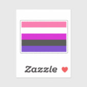 Sticker Drapeau de fierté genderfluid (Feuille)