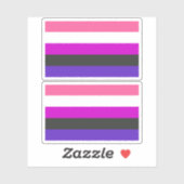Sticker Drapeau de fierté genderfluid (Feuille)