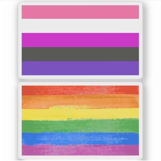 Sticker Drapeau de fierté genderfluid (Devant)