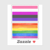 Sticker Drapeau de fierté genderfluid (Feuille)