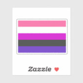 Sticker Drapeau de fierté genderfluid (Feuille)