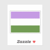Sticker Drapeau de fierté genderqueer (Feuille)