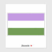 Sticker Drapeau de fierté genderqueer (Feuille)