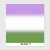 Sticker Drapeau de fierté Genderqueer à dégradé – Drapeau (Feuille)