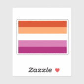 Sticker Drapeau de fierté lesbienne (5 bandes) (Feuille)