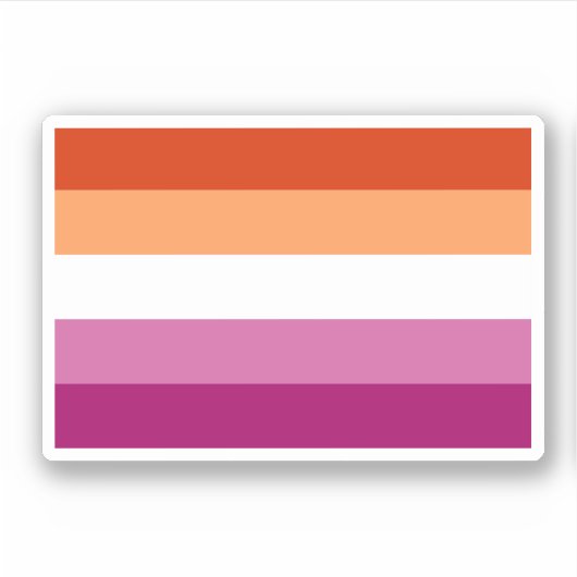 Sticker Drapeau de fierté lesbienne (5 bandes) (Devant)