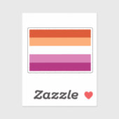 Sticker Drapeau de fierté lesbienne (5 bandes) (Feuille)