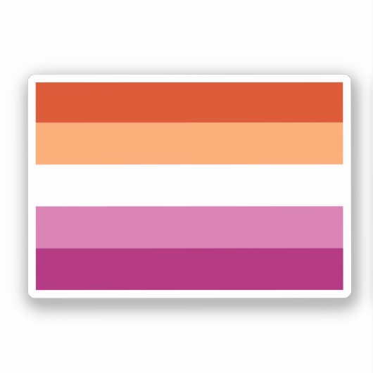 Sticker Drapeau de fierté lesbienne (5 bandes) (Recto)