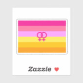 Sticker Drapeau de fierté lesbienne à l'aube des femmes qu (Feuille)