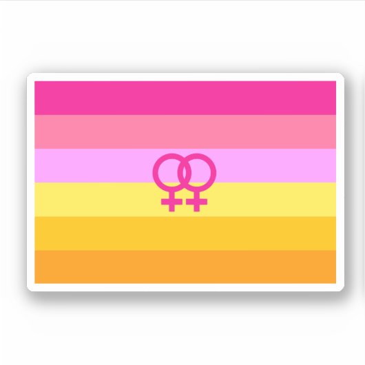 Sticker Drapeau de fierté lesbienne à l'aube des femmes qu (Devant)