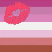 Sticker Drapeau de fierté lesbienne au rouge à lèvres Slip (Devant)