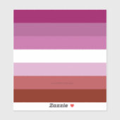 Sticker Drapeau de fierté lesbienne de SlipperyJoe's fémin (Feuille)