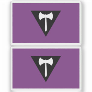Sticker Drapeau de fierté lesbienne Hache violette