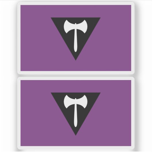 Sticker Drapeau de fierté lesbienne Hache violette (Devant)