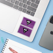 Sticker Drapeau de fierté lesbienne Hache violette (Ordinateur portable avec iPhone)