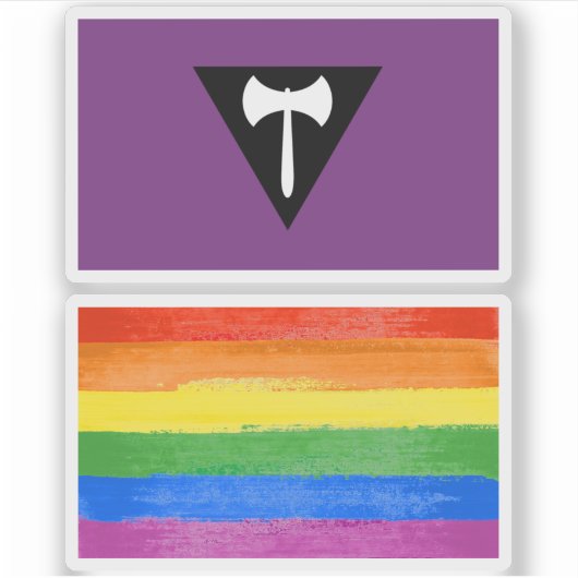 Sticker Drapeau de fierté lesbienne Hache violette (Devant)