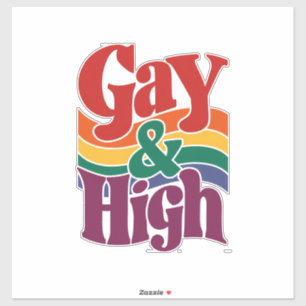 Sticker Drapeau de fierté LGBTQ rétro gay et haut