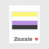 Sticker Drapeau de fierté non binaire (Feuille)