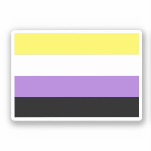 Sticker Drapeau de fierté non binaire (Recto)