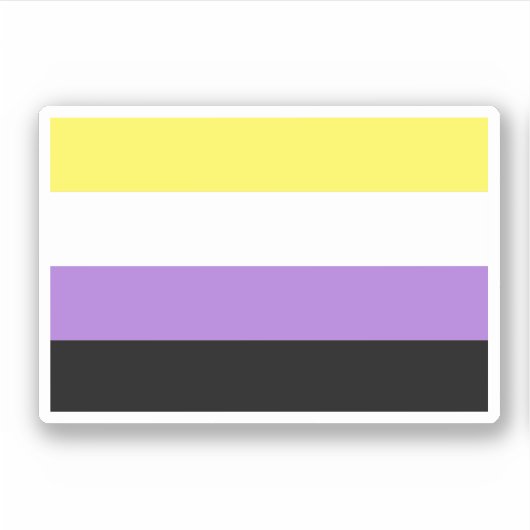 Sticker Drapeau de fierté non binaire (Devant)