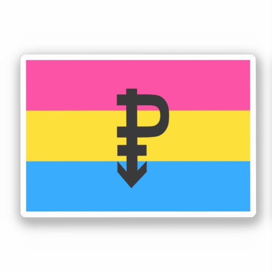 Sticker Drapeau de fierté pansexuel (Recto)