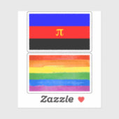 Sticker Drapeau de fierté polyamoureuse (Feuille)
