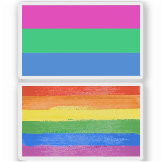 Sticker Drapeau de fierté polysexuelle (Devant)