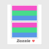 Sticker Drapeau de fierté polysexuelle (Feuille)